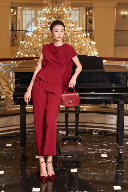 Sixdo Burgundy Tuytsi Loose Pants